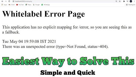 Spring Boot Whitelabel-foutpagina | Eenvoudige oplossing