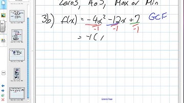 Working with Quadratic Functions Grade 11 mixed Chapter 3 Review