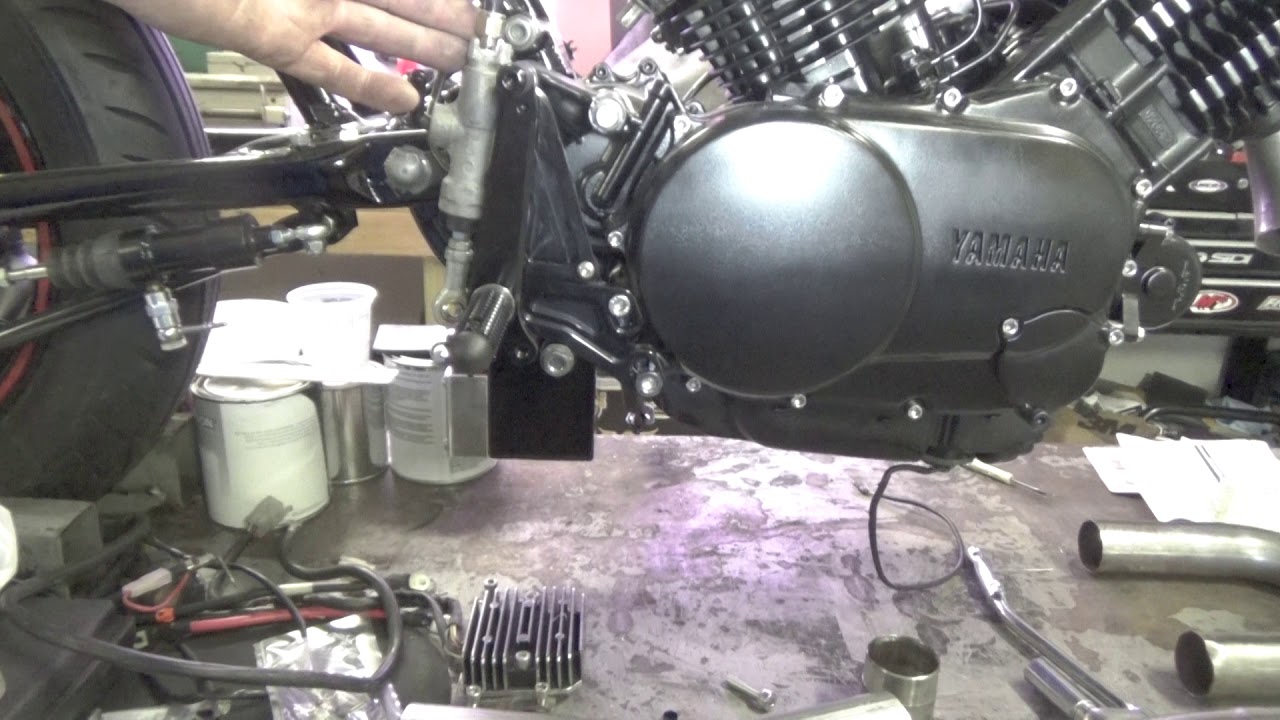 GSXR rearsets for your Virago Cafe racer part 2 YouTube