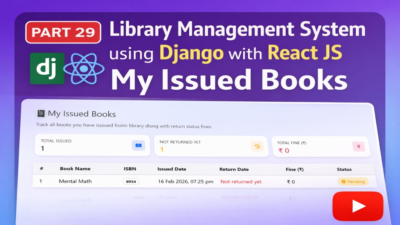 Library Management System using Django with React JS | Part 29 ...