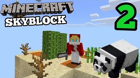 MINECRAFT PE - Panda and Exploring New Island - SkyBlock - Part 2