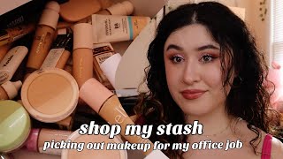 february shop my stash 💕 // picking out makeup for my new office job and a grwm!