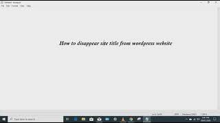 How to disappear site title in WordPress website-HS