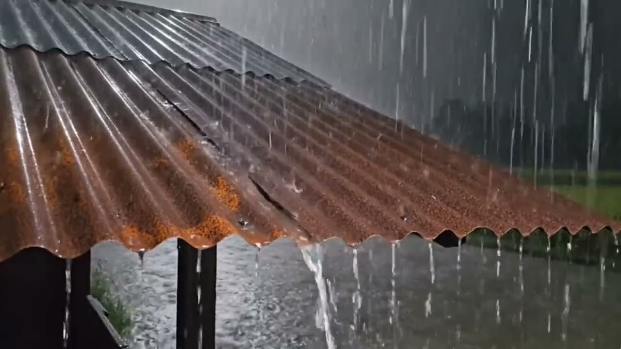 Heavy Rain on Roof for Deep Sleep 🌧️ | 1  Hours Rain Sounds for Insomnia, Relaxing ASMR Night Rain