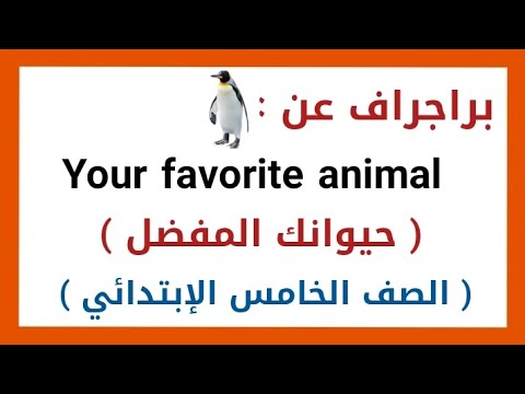 براجراف عن حيوانك المفضل الصف الخامس الإبتدائي الترم الثاني