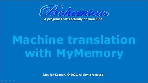 Machine Translation with MyMemory