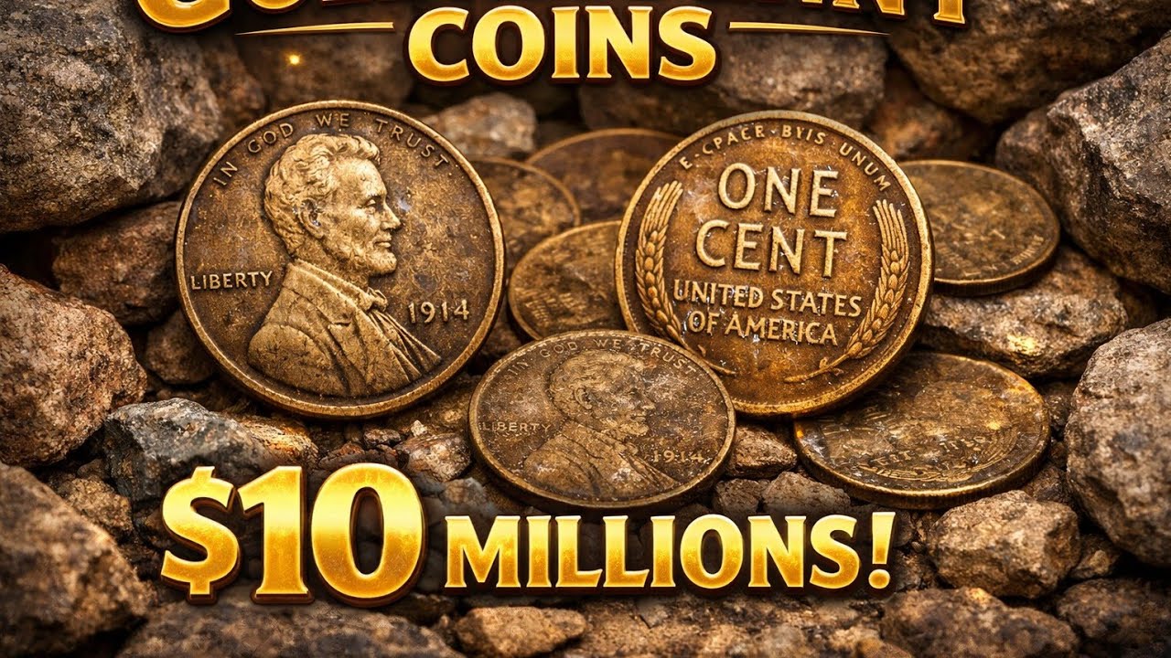 GOLDEN USA Wheat Penny Worth $10 MILLION Found in Old Stones #coincollectors #treasuresearch 