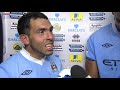 Carlos Tevez walks out of an interview & leaves Vincent Kompany all alone