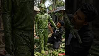 MS Dhoni Leaf Art 😱🌿 | Handmade CSK Tribute | Incredible Village Talent 🔥 #dhoni