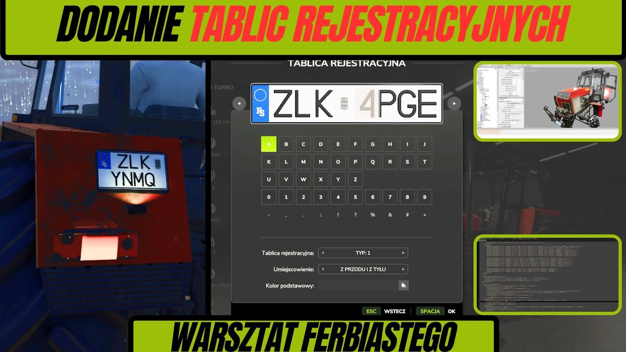 Jak dodać TABLICE REJESTRACYJNĄ do ciągnika w Farming Simulator