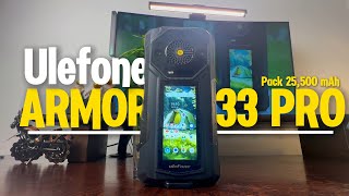 Ulefone Armor 33 Pro – Dual Display, (25,500mAh + 32GB RAM)  & Built for the Extreme!
