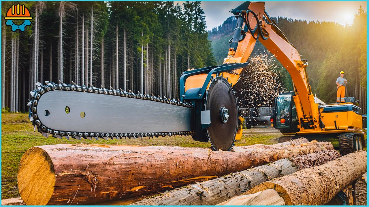 Amazing Dangerous Skills Fastest Chainsaw Machines Big Tree Felling At ...