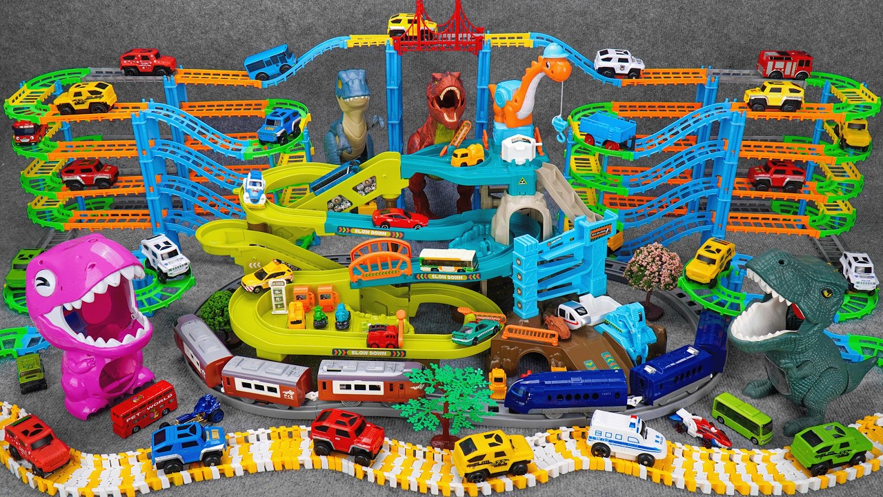 26 minutes of satisfying High speed train tracks and off-road vehicle tracks toy ASMR | Toy review