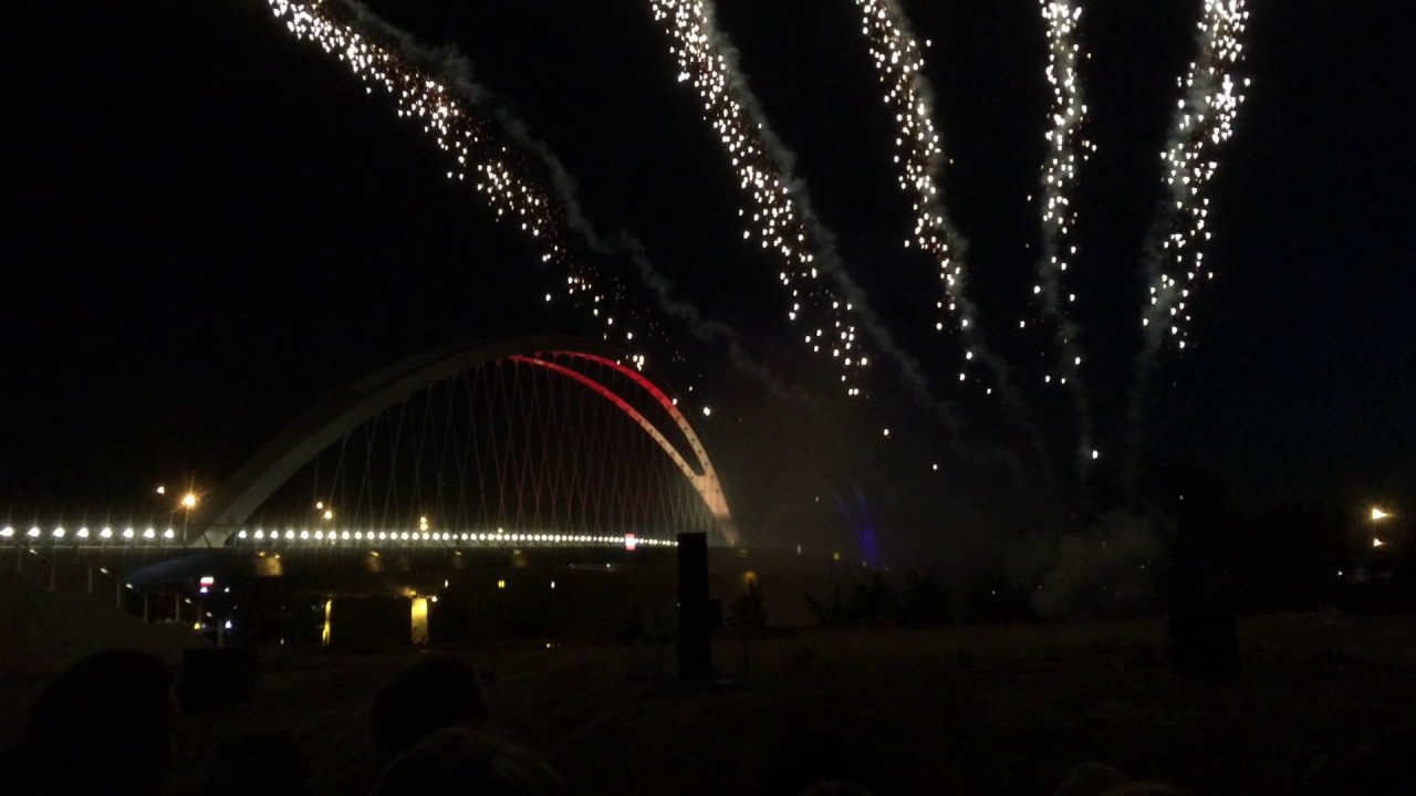 Pont sur le Rhin - Beatus Rhenanus - Ouverture de la ligne - Feu d'artifice