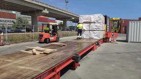 Fast and efficient loading system for various cargo types into containers.