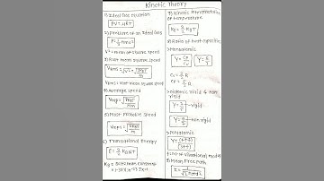 KINETIC THEORY CLASS 11 PHYSICS FORMULA NOTES ✔✔ #shorts