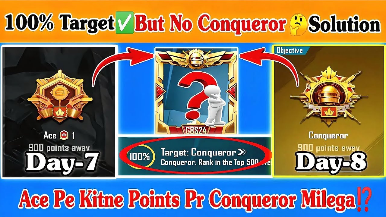 🇮🇳100% Target But No Conqueror🤔Solution⁉️BGMI/PUBG 4.1 Update Conqueror ...
