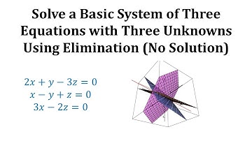 Solve a Basic System of Three Equations with Three Unknowns: Infinite Solutions