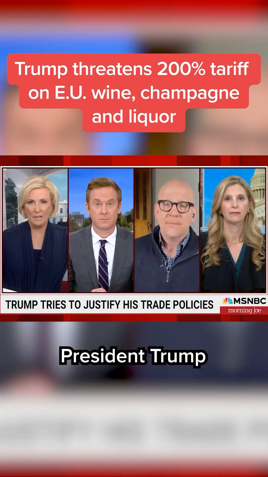 Trump threatens 200% tariff on E.U. wine, champagne and liquor