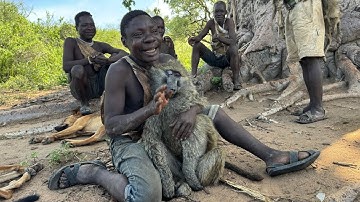HADZABE TRIBE SURVIVE ON MONKEYS : HOW HADZA TRIBE SURVIVE BY HUNTING WILD ANIMALS IN THE JUNGLE