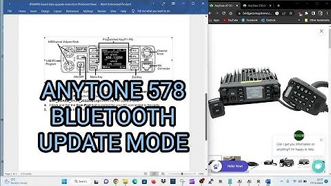 ANYTONE 578 BLUETOOTH FIRMWARE UPDATE MODE