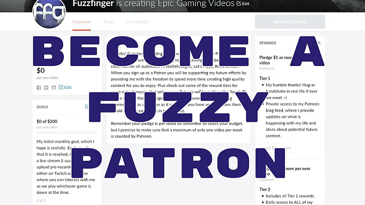 My Patreon Video - Support Content You Love! - Fuzzfinger Gaming