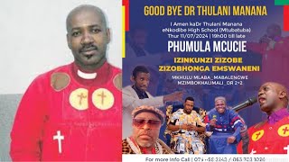 Dr Thulani Manana Memorial Service