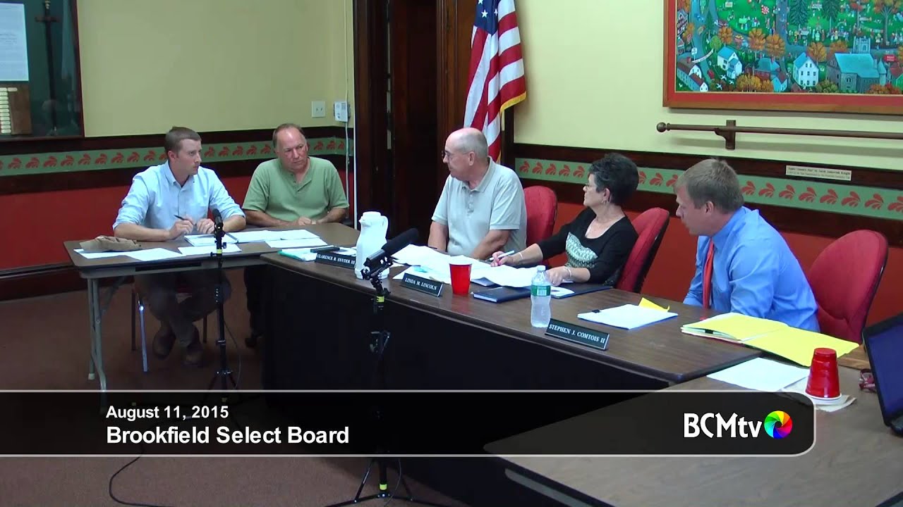 Brookfield Select Board meeting 81115 YouTube