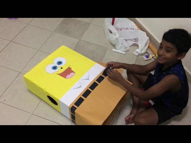 Spongebob.exe or Slendybob mask made of cardboard ➤ How To Make of DIY.  Tutorial from Crafts Idea in 2023