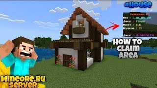 Mine Ore.Ru server #5 || How to Claim Area(house) and How to teleport || MINECRAFT