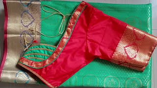 Very easy and beautiful paithani patchwork blouse back neck design /cutting and stitching /designs /