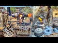 Bus wheel drums are made from old engine heads and blocks || Amazing Technology1 ||