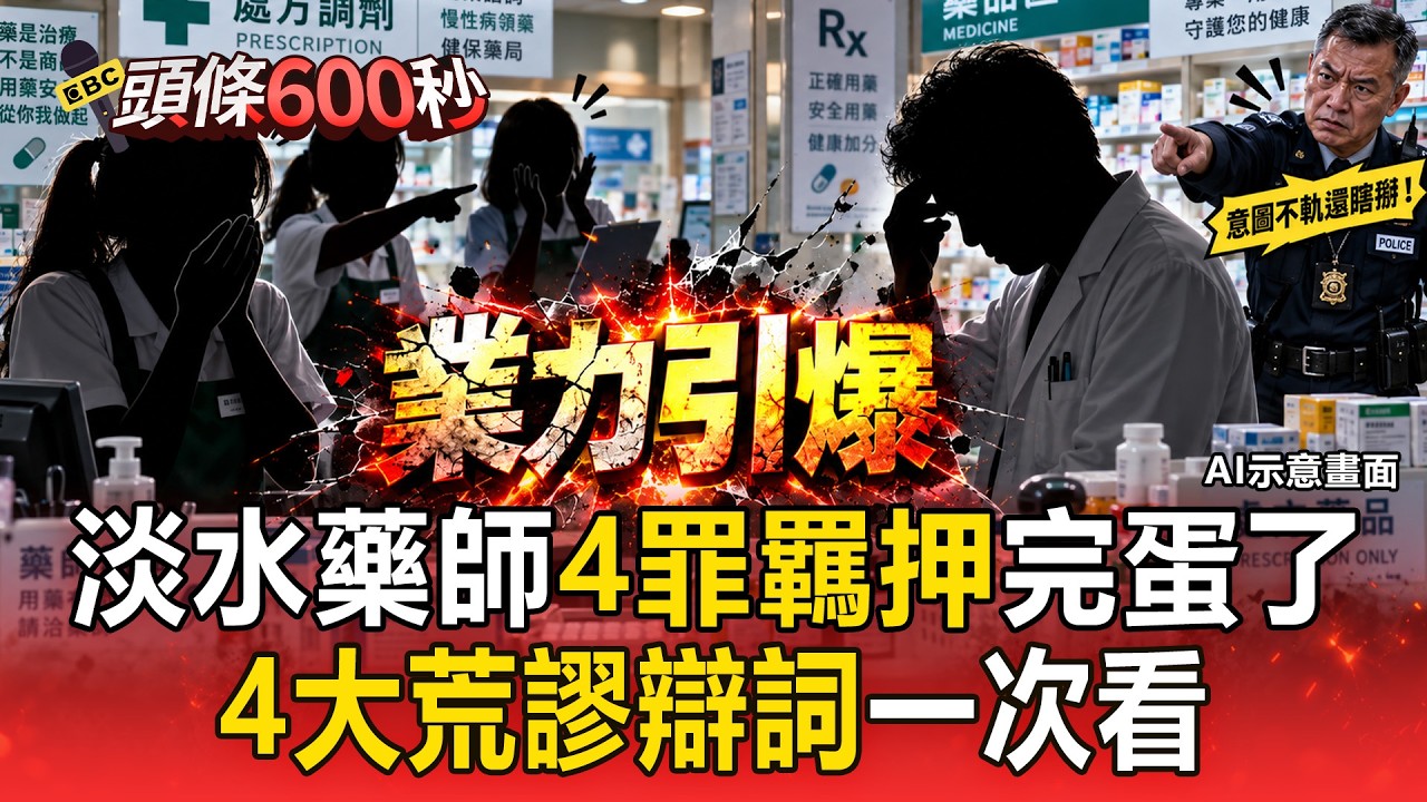 【淡水藥師懶人包】陳姓藥師下藥女大生完蛋了!工讀生們跳出來告毛手毛腳 4大荒謬辯詞一次看【頭條600秒】 縮圖