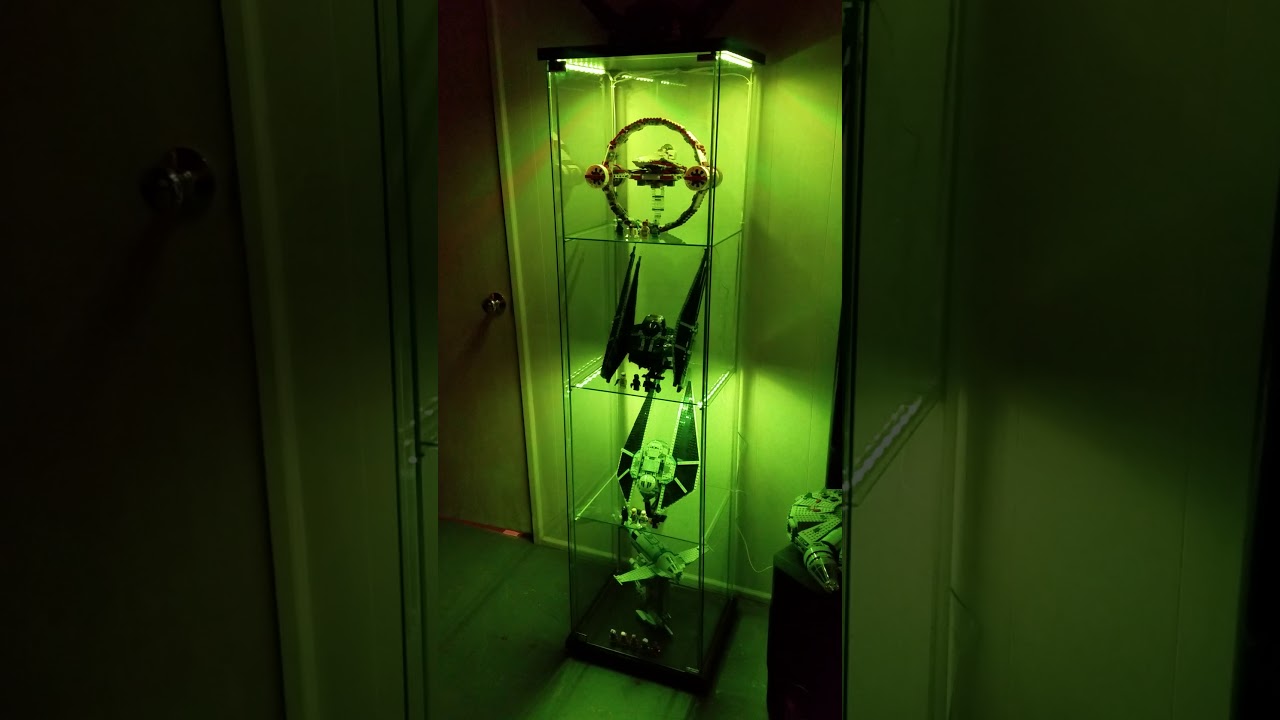 Lego Star Wars Ikea Detolf Cabinet With Led Lights Youtube