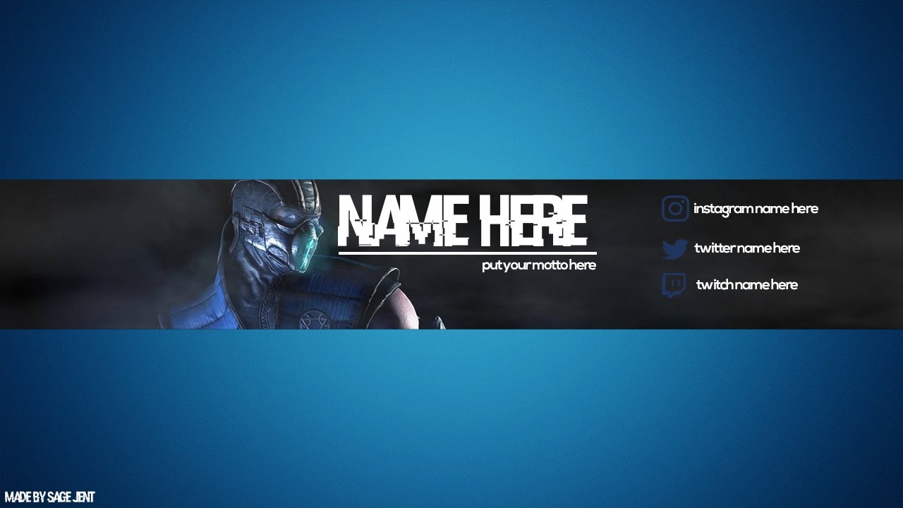 YouTube Gaming Banner/Channel Art Template | Blue - YouTube
