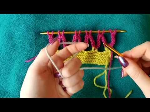 Starting a new color in lattice knitting/faux crochet