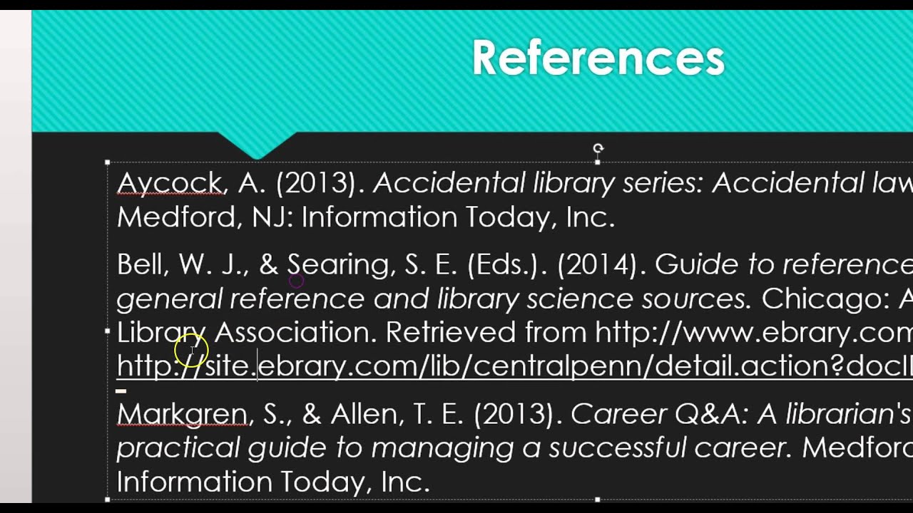 how to put references in a powerpoint presentation