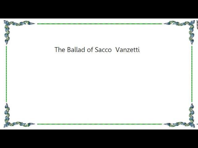 Hugo Montenegro - The Ballad of Sacco  Vanzetti Lyrics