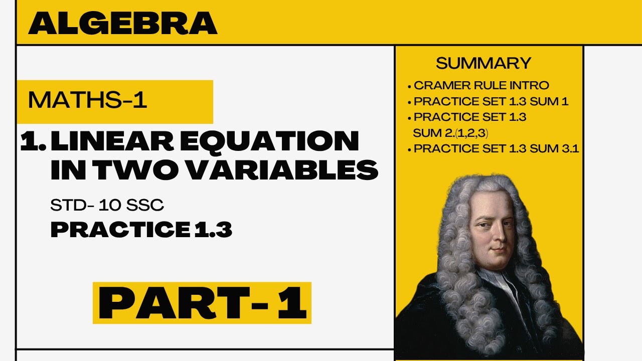 Chapter 1 Linear Equations in Two Variables | SSC Class 10th Algebra ...