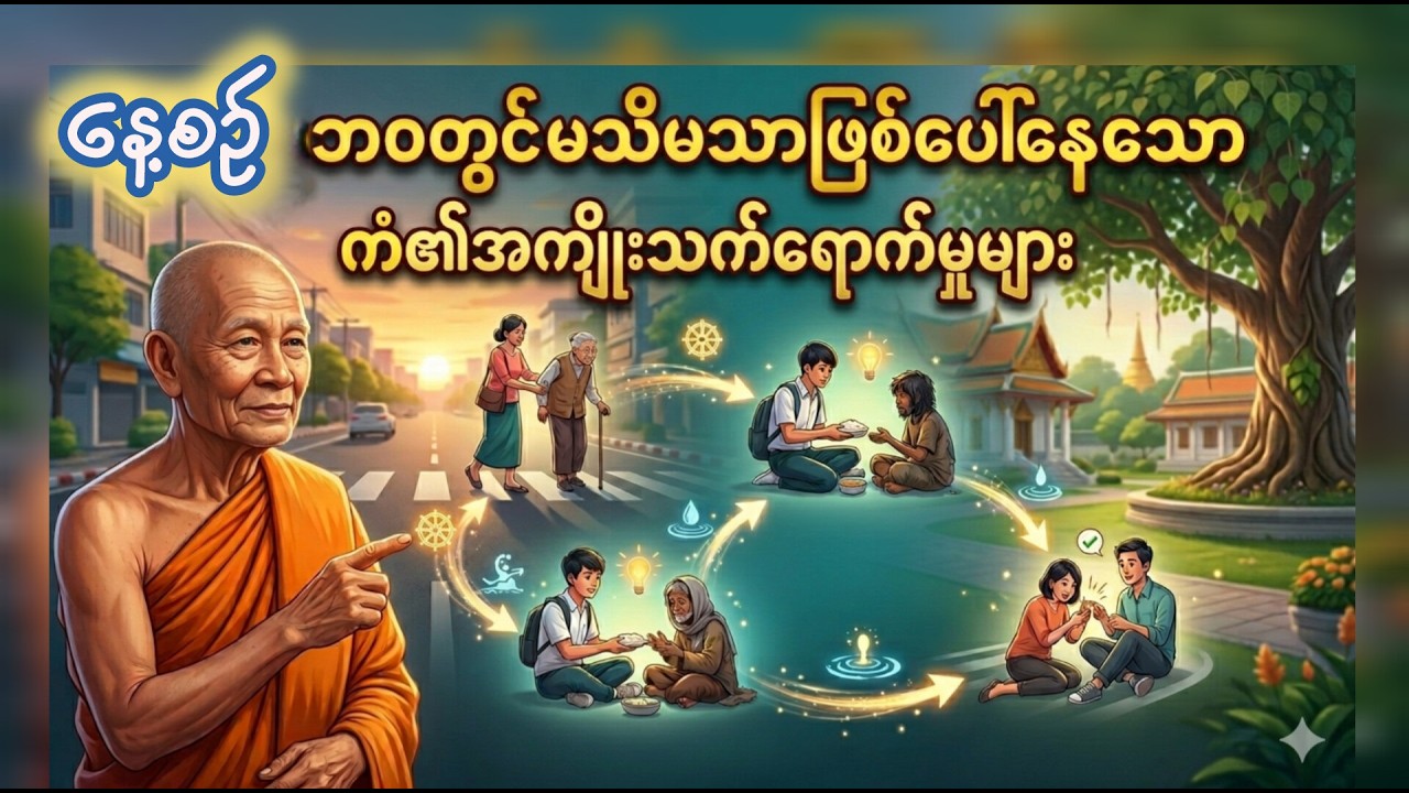 နေ့စဥ်ဘဝတွင်မသိမသာဖြစ်ပေါ်နေသောကံ၏အကျိုးသက်ရောက်မှုများတရားတော် ၊ ပါမောက္ခချုပ်ဆရာတော်ဘုရားကြီး