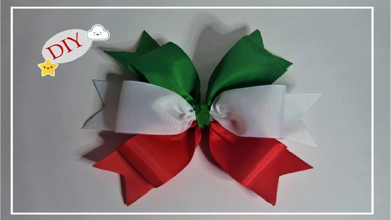 Moño Tricolor Mexicano #7 - DIY - Paso a Paso - AnabelMonGar