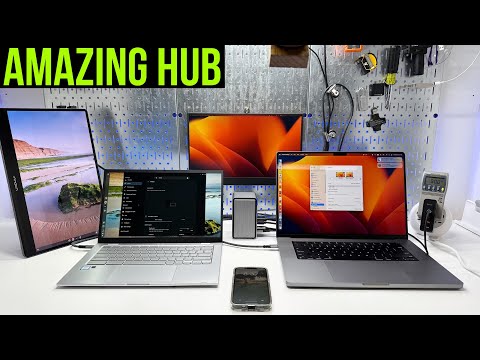 It connects to 2 laptops and the same time! Hagibis U100 Ultra USB-C Hub