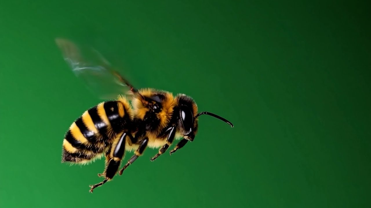 Flying Realistic Bee For Animating Ultra Detailed Flying Bee Loop – Free Green Screen VFX Animation - YouTube