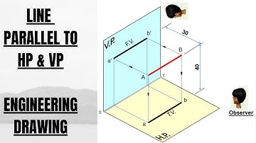 Line parallel to both planes | Line parallel to HP and VP #engineeringgraphics #engineeringdrawing