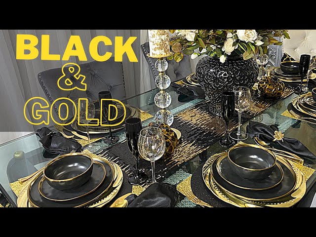 Black And Gold Table Setting,  Must Have