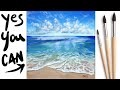 SEAFOAM BLUE SEA Beginners Learn to paint Acrylic Tutorial Step by Step Day 23 #AcrylicApril2021