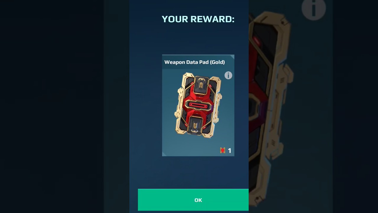 A free Gold red Data Pad 