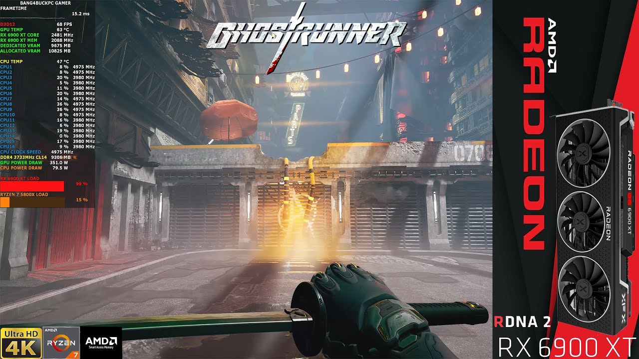 Ghostrunner Ray Tracing Epic Settings FSR 4K | RX 6900 XT | Ryzen 7 5800X