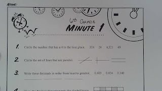6th Grade Math Minute 1