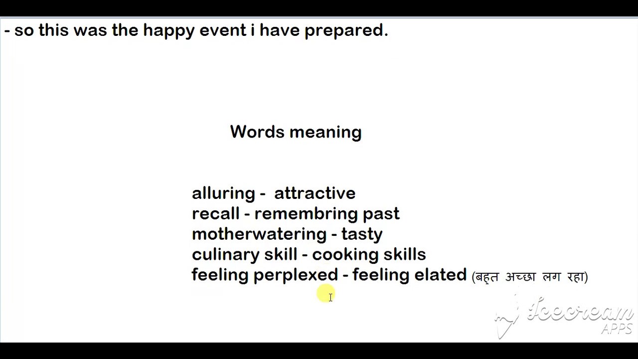 #2 How you prepared for a happy event CUE CARD sep to dec